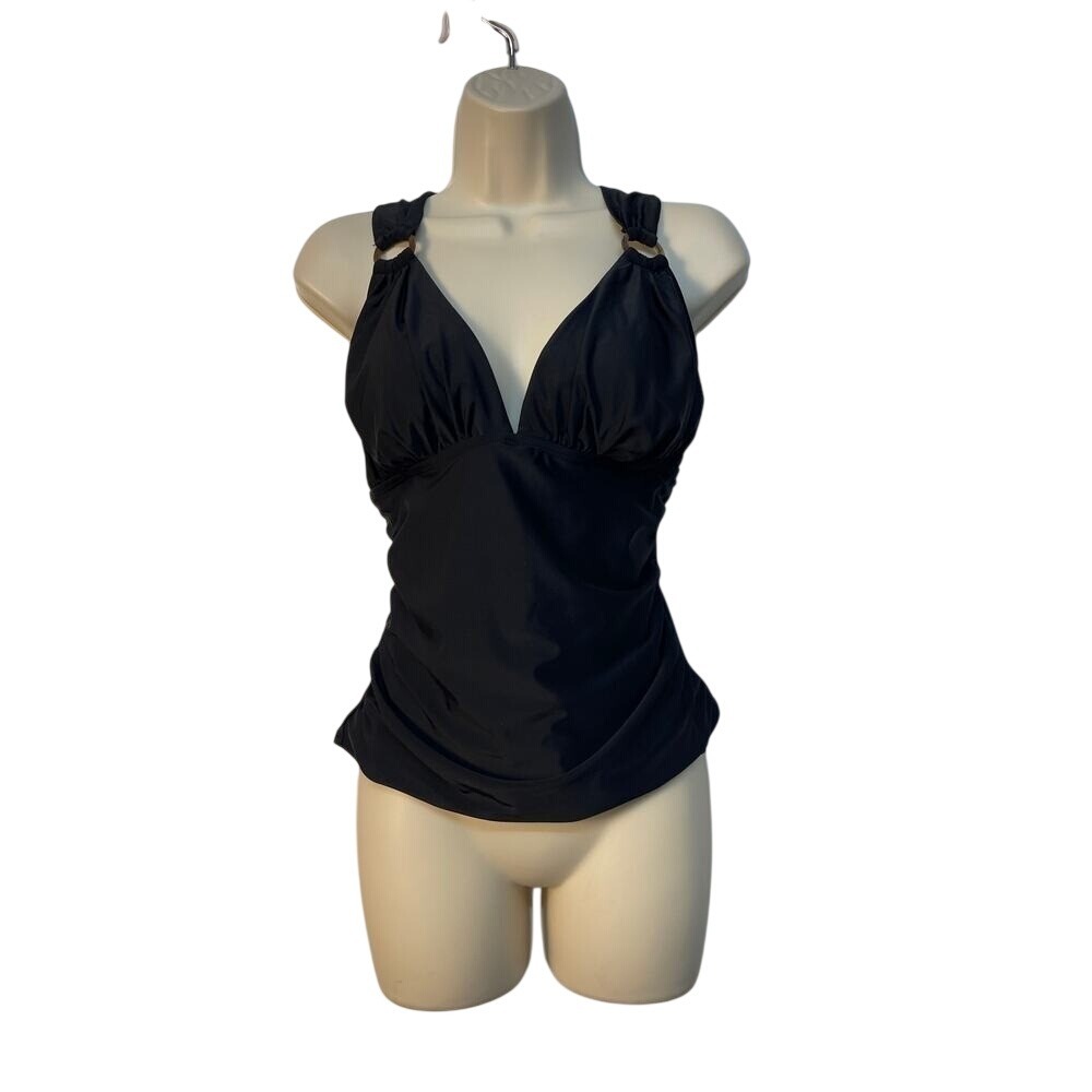 Cupshe Black Halter Bathing Suit Top NWT Large